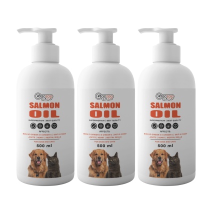 Gaczoo Olej z łososia dla psa i kota Omega Atlantic Salmon Oil 3 x 500ml