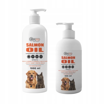 Gaczoo Olej z łososia dla psa i kota Omega Salmon Oil mix 500ml + 1000ml