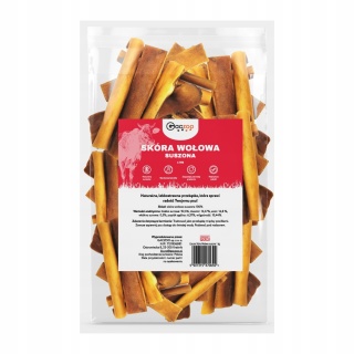 Suszona Skóra Wołowa naturalny przysmak dla psa 1 kg Gaczoo gryzaki