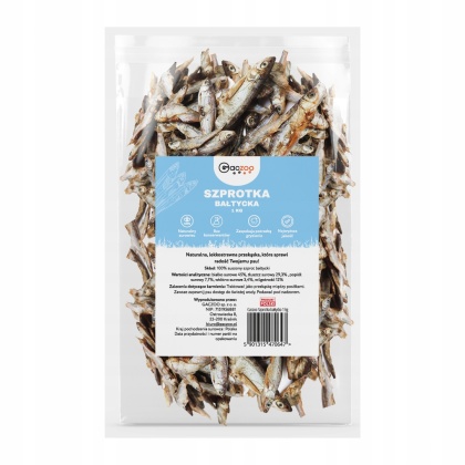 Szprotki Bałtyckie naturalny przysmak dla psa 1 kg Gaczoo smaczki gryzaki