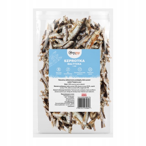 Szprotki Bałtyckie naturalny przysmak dla psa 1 kg Gaczoo smaczki gryzaki Szprotki Bałtyckie naturalny przysmak dla psa 1 kg Gaczoo smaczki gryzaki