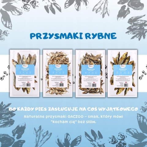 Szprotki Bałtyckie naturalny przysmak dla psa 1 kg Gaczoo smaczki gryzaki Szprotki Bałtyckie naturalny przysmak dla psa 1 kg Gaczoo smaczki gryzaki