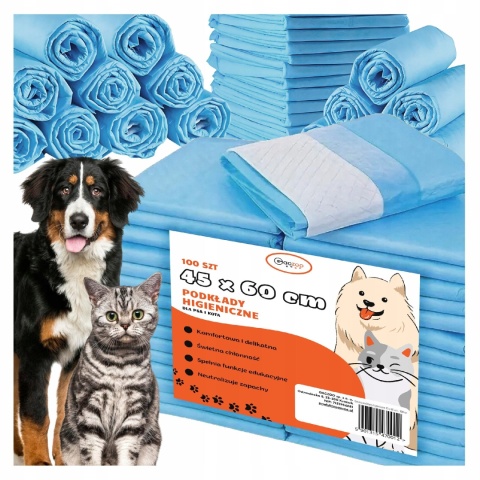Podkłady higieniczne dla psa i kota maty chłonne 45 x 60 cm 200 szt Gaczoo