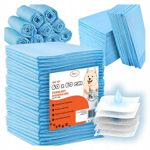 Podkłady higieniczne dla psa i kota maty chłonne 60 x 60 cm 300 szt Gaczoo