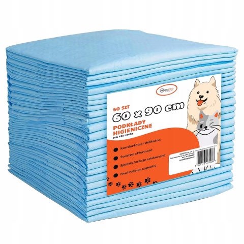 Podkłady higieniczne dla psa i kota maty chłonne 60 x 90 cm 150 szt Gaczoo