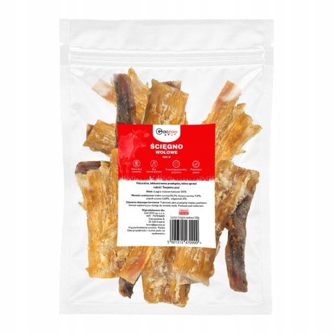 Przysmak dla psa Ścięgno Wołowe karkowe 500g GACZOO naturalny gryzak