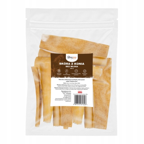 Przysmak dla psa Skóra z konia bez włosa 300g GACZOO naturalny gryzak