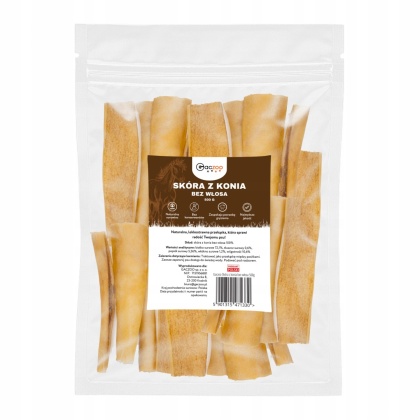 Przysmak dla psa Skóra z konia bez włosa 500g GACZOO naturalny gryzak