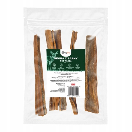 Przysmak dla psa Skóra z sarny bez włosa 100g GACZOO naturalny gryzak