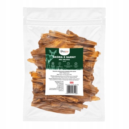 Przysmak dla psa Skóra z sarny bez włosa 500g GACZOO naturalny gryzak