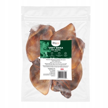 Przysmak dla psa Ucho Dzika bez włosa 5 szt GACZOO naturalny gryzak