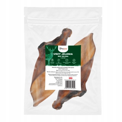 Przysmak dla psa Ucho Jelenia bez włosa 2 szt GACZOO naturalny gryzak