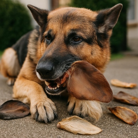 Przysmak dla psa Ucho Wołowe z włosem 1 szt GACZOO naturalny gryzak