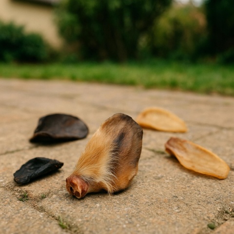 Przysmak dla psa Ucho Wołowe z włosem 1 szt GACZOO naturalny gryzak