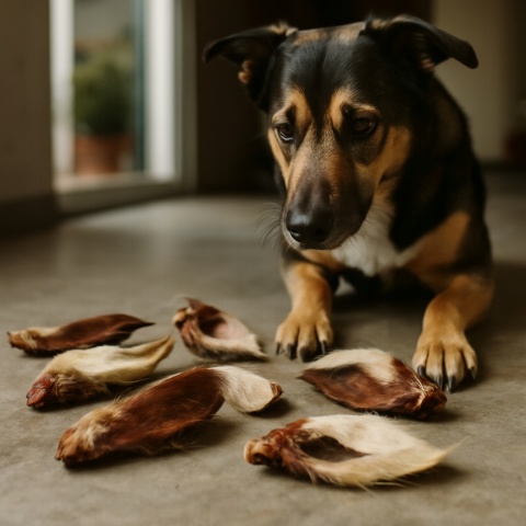 Przysmak dla psa Ucho Wołowe z włosem 10 szt GACZOO naturalny gryzak