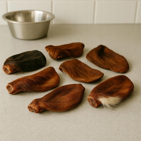 Przysmak dla psa Ucho Wołowe z włosem 10 szt GACZOO naturalny gryzak