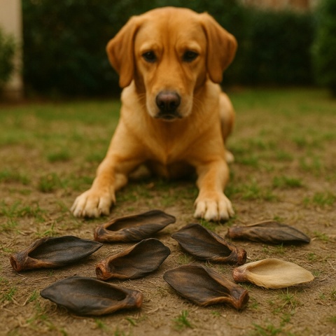 Przysmak dla psa Ucho Wołowe z włosem 20 szt GACZOO naturalny gryzak