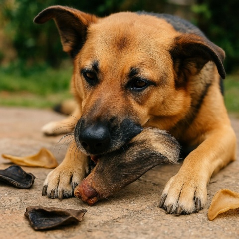 Przysmak dla psa Ucho Wołowe z włosem 5 szt GACZOO naturalny gryzak