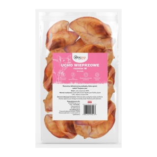 Ucho Wieprzowe r. M przysmak dla psa 20 szt GACZOO 100% naturalny smakołyk