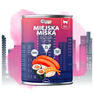 Gaczoo Miejska Miska bezzbożowa karma mokra dla kota Sushi z Rybą 400g