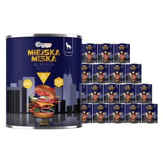 Gaczoo Miejska Miska bezzbożowa karma mokra dla psa Burger Wołowy 18 x 800g