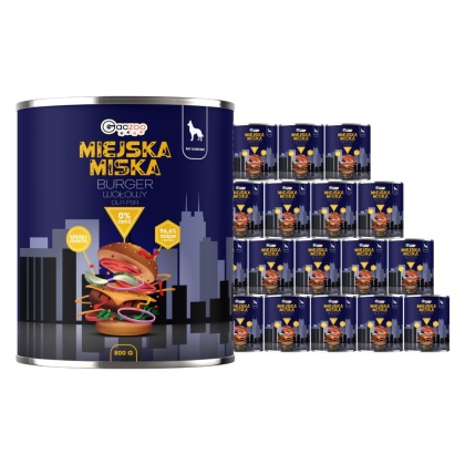 Gaczoo Miejska Miska bezzbożowa karma mokra dla psa Burger Wołowy 18 x 800g