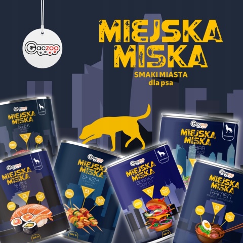 Gaczoo Miejska Miska bezzbożowa karma mokra dla psa Burger Wołowy 800g