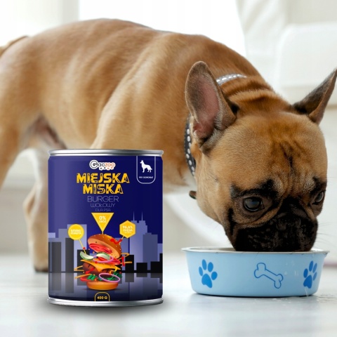 Gaczoo Miejska Miska bezzbożowa karma mokra dla psa Burger Wołowy 400g