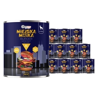 Gaczoo Miejska Miska bezzbożowa karma mokra dla psa Burger Wołowy 12 x 800g