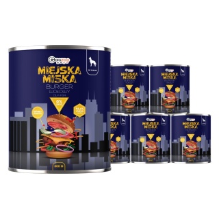 Gaczoo Miejska Miska bezzbożowa karma mokra dla psa Burger Wołowy 6 x 800g