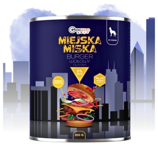 Gaczoo Miejska Miska bezzbożowa karma mokra dla psa Burger Wołowy 800g