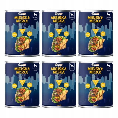 Gaczoo Miejska Miska bezzbożowa karma mokra dla psa Kebab Jagnięcy 6 x 400g