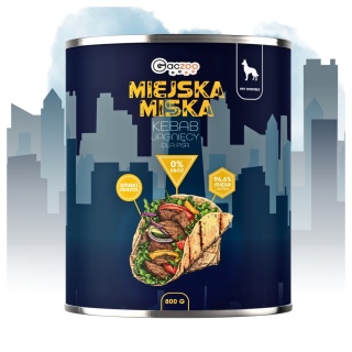Gaczoo Miejska Miska bezzbożowa karma mokra dla psa Kebab Jagnięcy 800g