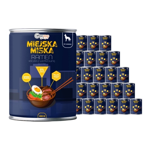 Gaczoo Miejska Miska bezzbożowa karma mokra dla psa Ramen 24 x 400g