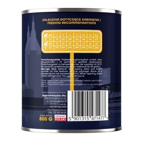 Gaczoo Miejska Miska bezzbożowa karma mokra dla psa Ramen 800g