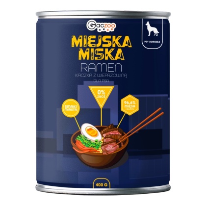 Gaczoo Miejska Miska bezzbożowa karma mokra dla psa Ramen 400g