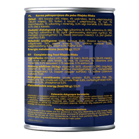 Gaczoo Miejska Miska bezzbożowa karma mokra dla psa Ramen 400g