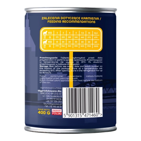 Gaczoo Miejska Miska bezzbożowa karma mokra dla psa Ramen 400g