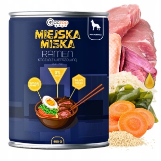 Gaczoo Miejska Miska bezzbożowa karma mokra dla psa Ramen 6 x 400g