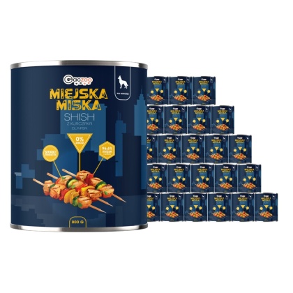 Gaczoo Miejska Miska bezzbożowa karma mokra dla psa Shish z Kurczaka 24 x 800g