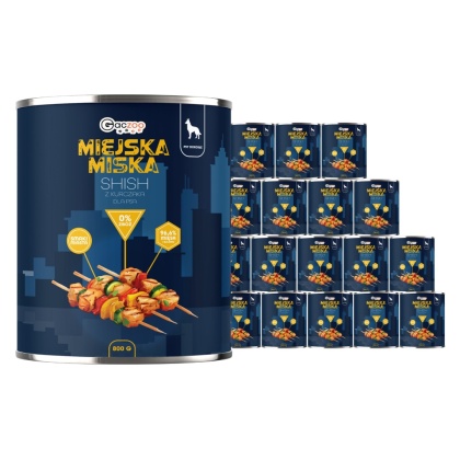 Gaczoo Miejska Miska bezzbożowa karma mokra dla psa Shish z Kurczaka 18 x 800g