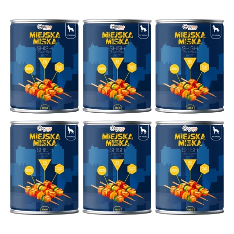 Gaczoo Miejska Miska bezzbożowa karma mokra dla psa Shish z Kurczaka 6 x 400g