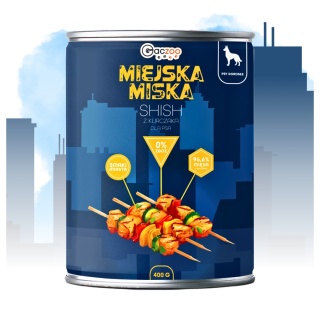 Gaczoo Miejska Miska bezzbożowa karma mokra dla psa Shish z Kurczaka 400g