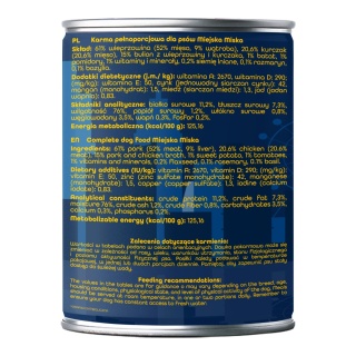 Gaczoo Miejska Miska bezzbożowa karma mokra dla psa Shish z Kurczaka 400g