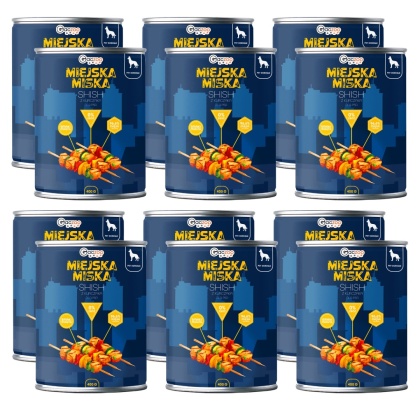 Gaczoo Miejska Miska bezzbożowa karma mokra dla psa Shish z Kurczaka 12 x 400g