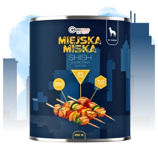 Gaczoo Miejska Miska bezzbożowa karma mokra dla psa Shish z Kurczaka 800g