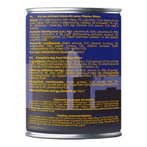Gaczoo Miejska Miska bezzbożowa karma mokra dla psa Sushi z Rybą 24 x 400g