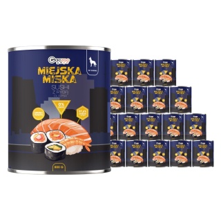 Gaczoo Miejska Miska bezzbożowa karma mokra dla psa Sushi z Rybą 18 x 800g