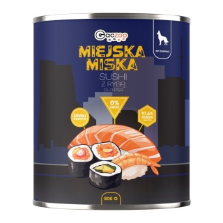 Gaczoo Miejska Miska bezzbożowa karma mokra dla psa Sushi z Rybą 24 x 800g