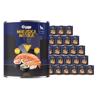 Gaczoo Miejska Miska bezzbożowa karma mokra dla psa Sushi z Rybą 24 x 800g